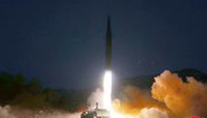 韩国军方说朝鲜向朝鲜半岛东部海域方向发射3枚弹道导弹