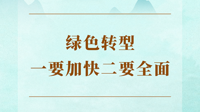 绿色转型一要加快二要全面